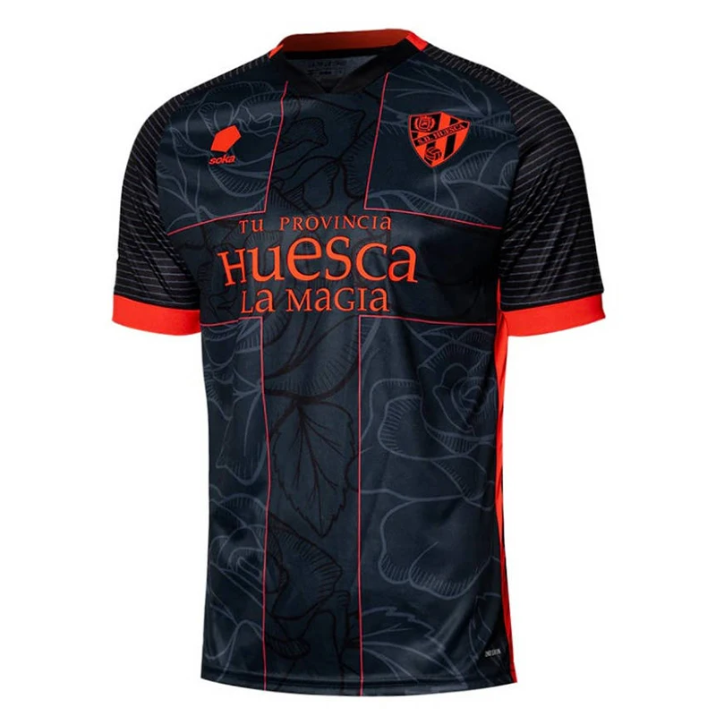 

24-25 La Liga hot selling team Huesca top summer casual sports outdoor loose top 3D printed T-shirt non customized