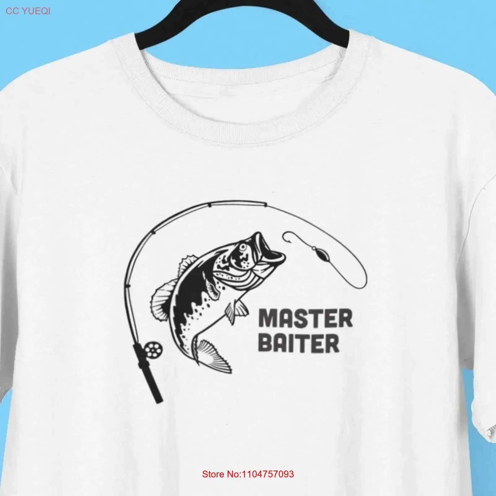 Master Baiter Funny Fathers Day Fishing T shirt Joke For Fisher vintage Washed fashion graphic Unisex designer clothes Slightly