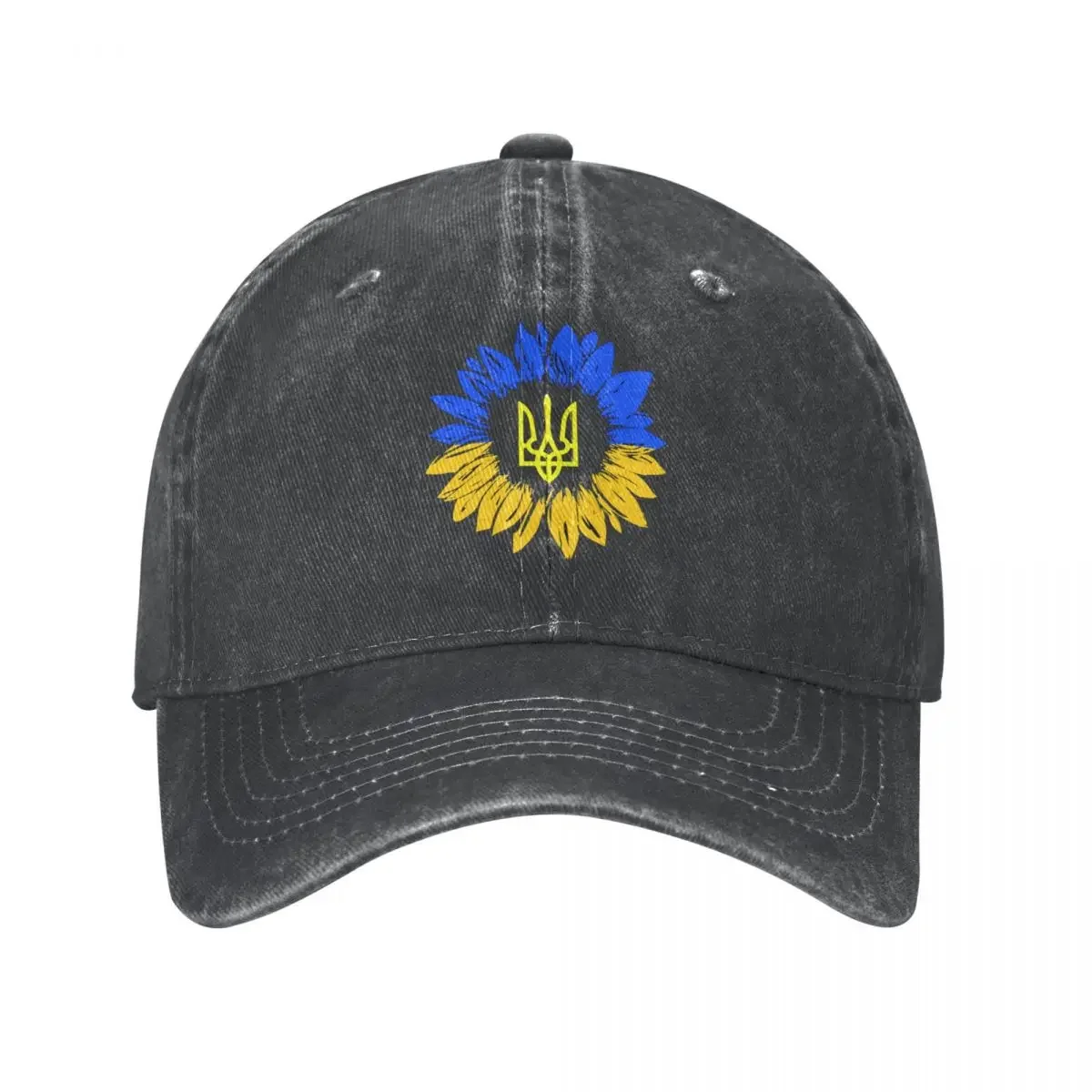 Ukrainian Coatt Washed Baseball Cap Arms Sunflower Street Style Hip Hop Hats Summer Unisex Sport Design Baseball Caps