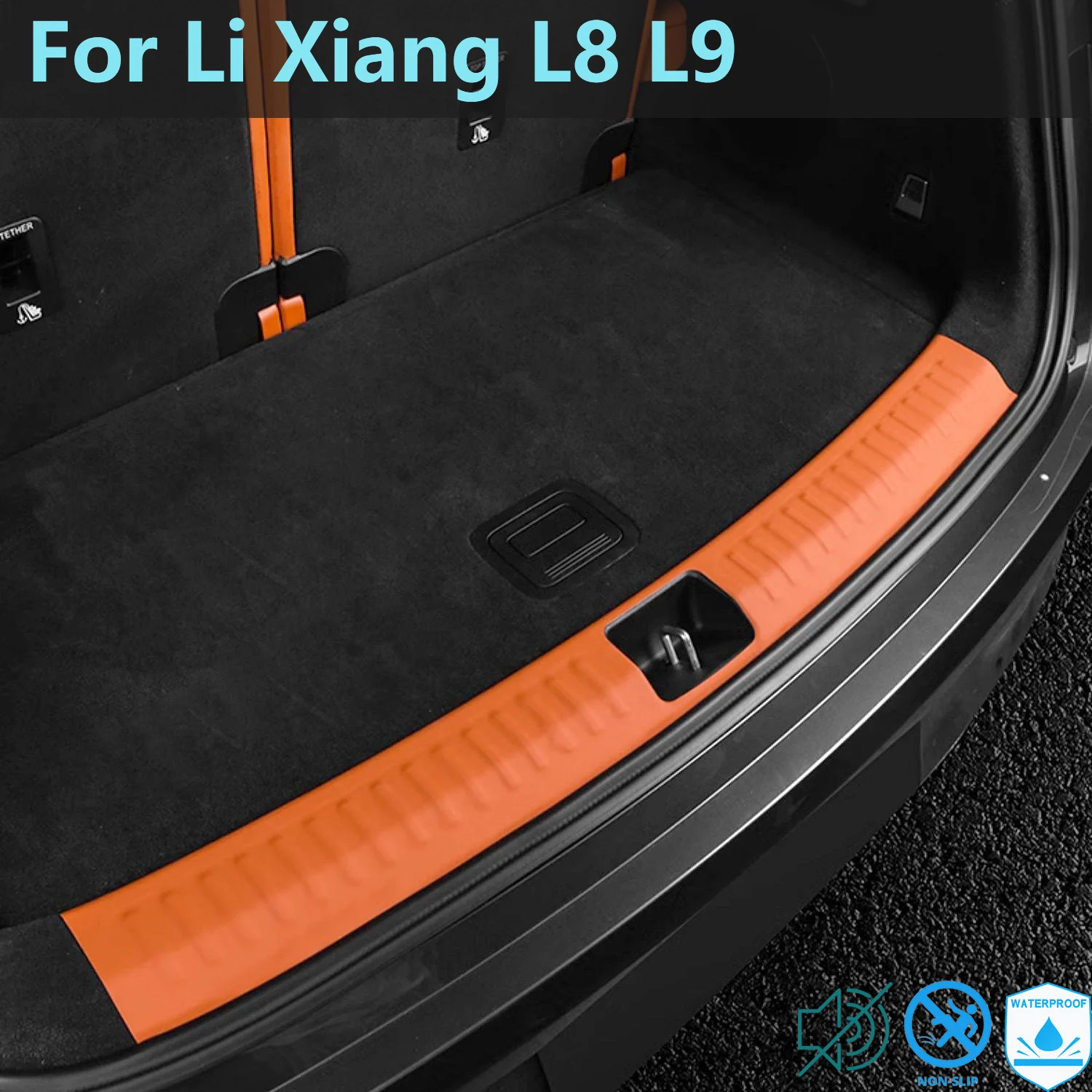 

For LiXiang L8 L9 2023 Car Leather Trunk Threshold Strip Attached Rear Protective Panel Sticker Trunk Sills for Li Xiang L8 L9