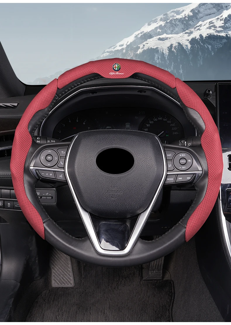 Nappa-Leder Dreistufiger Lenkrad-Antirutschschutz für Alfa Romeo 156 159 147 4C 8C 166 Giulia Giulietta GT 500 – Detail 17