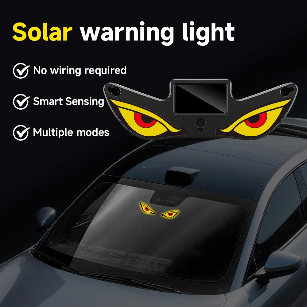For Nissan Qashqai Xtrail Patrol Y61 Y62 Juke Serena Versa Xterra Sentra Leaf ZE0 Solar Car Demon Eye Warning Decoration Light