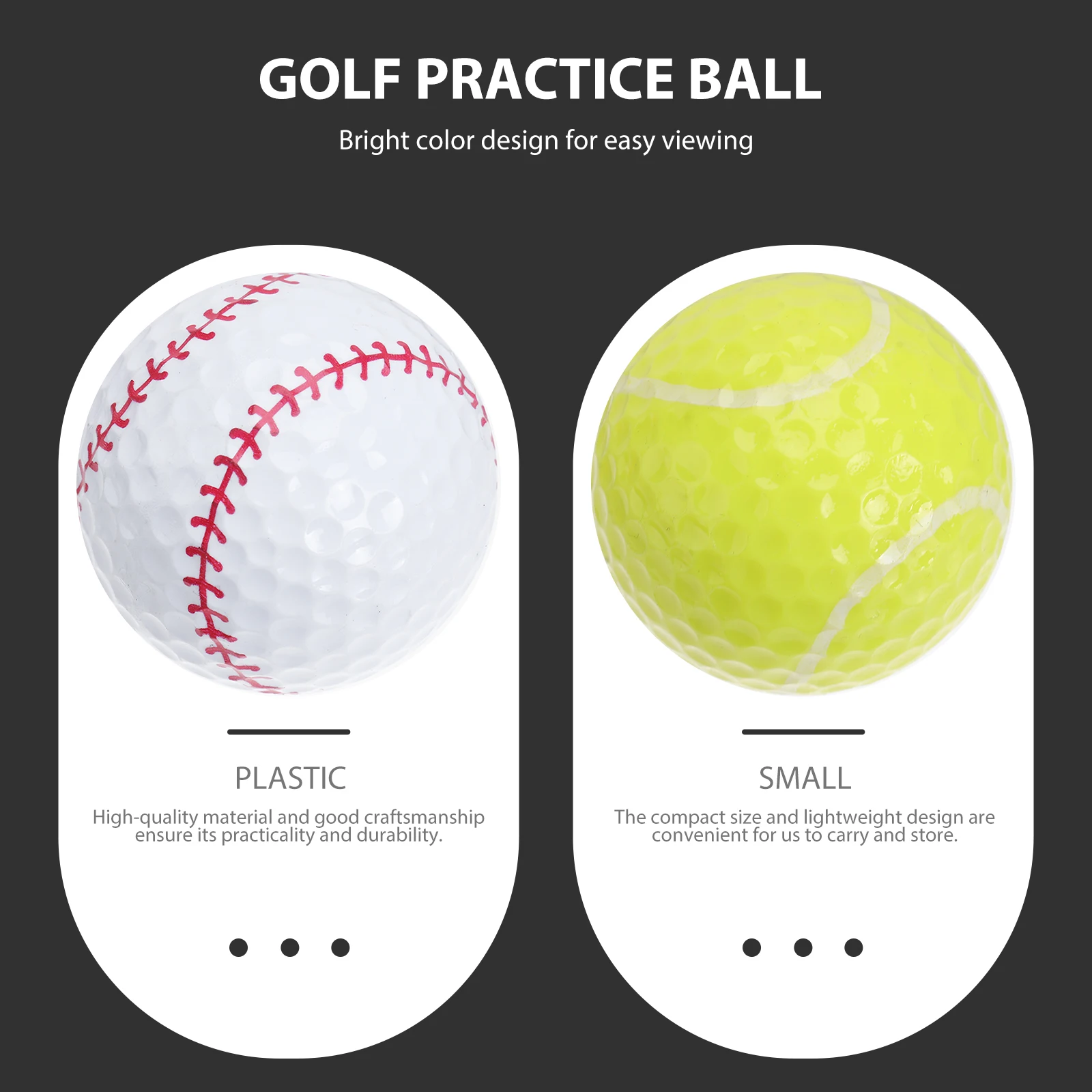 

6PCS Golf Practice Balls High Quality Durable Lightweight Set of 6 Training Accessories Sports Exercise Bright Color Easy