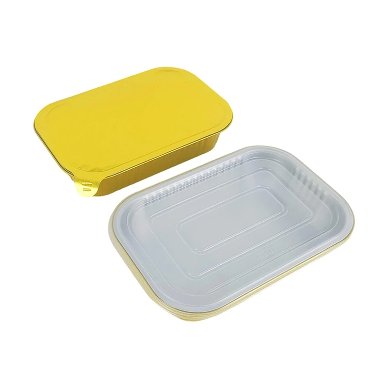 1050ml Gold Aluminum Foil Container Thick Rectangular Tin Foil Takeaway Food Packaging Box 20/50pcs Disposable Catering Supplies