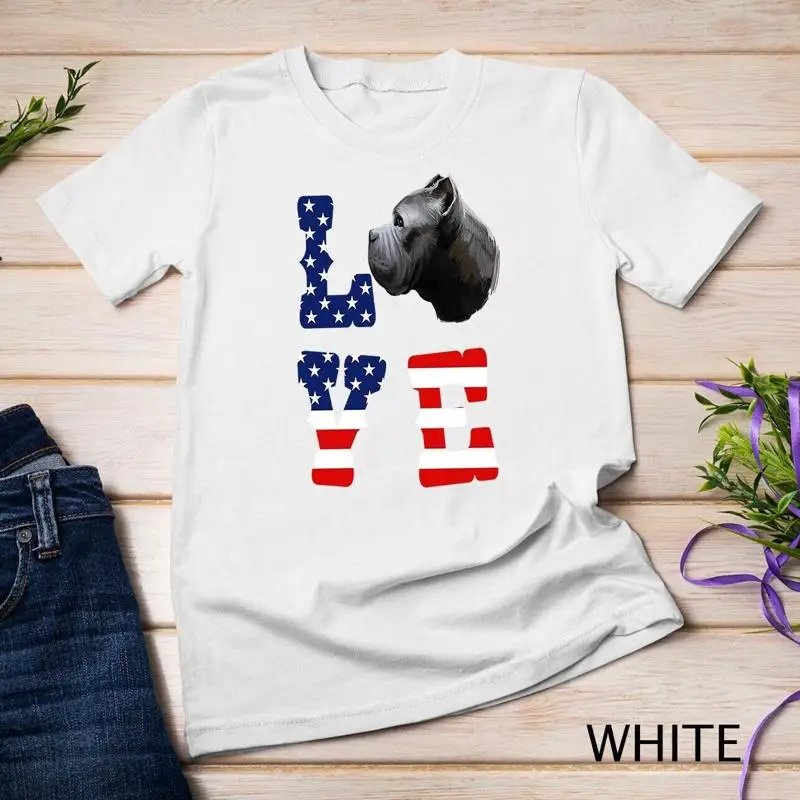 

Футболка унисекс для собак Cane Corso Love Dog с американским флагом 4 июля, США
