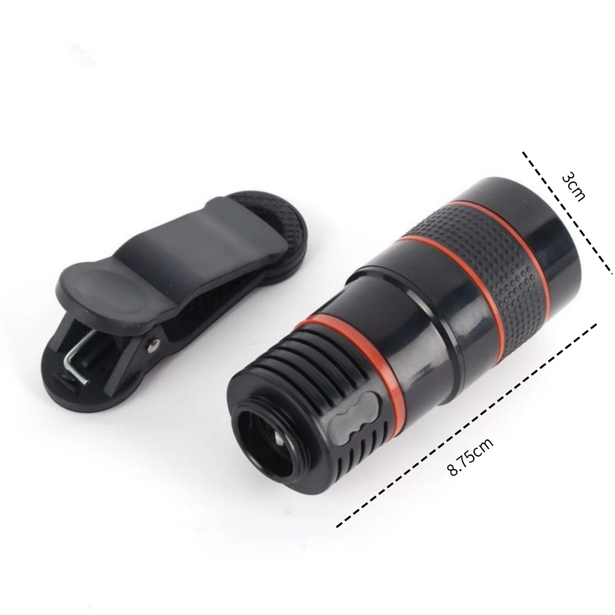 1 pz teleobiettivo obiettivo per fotocamera per telefono cellulare obiettivo telescopico 12X, clip universale su obiettivo per fotocamera per telefono cellulare con messa a fuoco telescopica