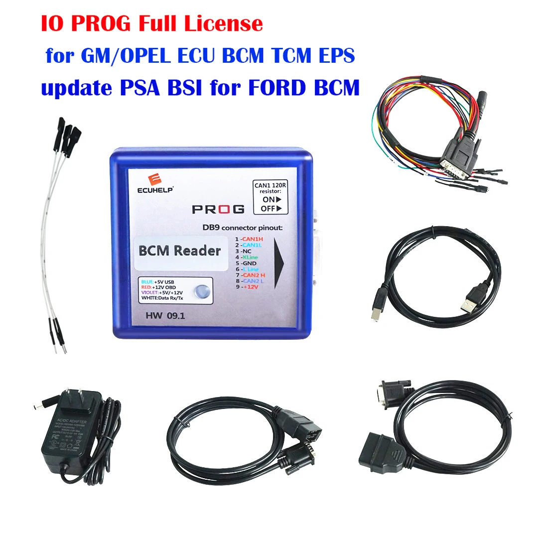 IO Prog Full Version Add for PSA BSI for FORD BCM for GM/Opel ECU TCM BCM EPS License Terminal Programmer Kline CAN Support BD9