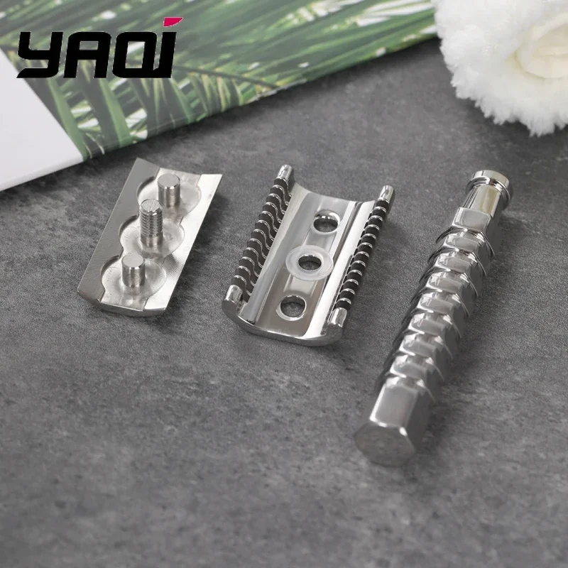 

Yaqi Duomo Stainless Steel Safety Razor for Men Women Double Edge Shaving Razor Comfortable Handle Classic Look