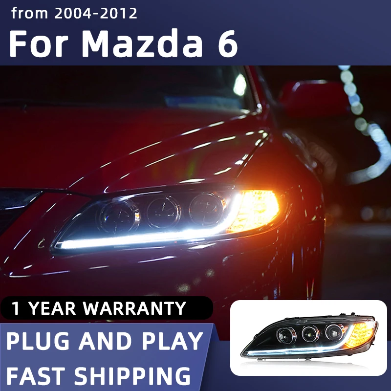 Car Styling Headlights for Mazda 6 LED Head Lamp 2004-2012 Head Light DRL Signal Projector Lens Automotive