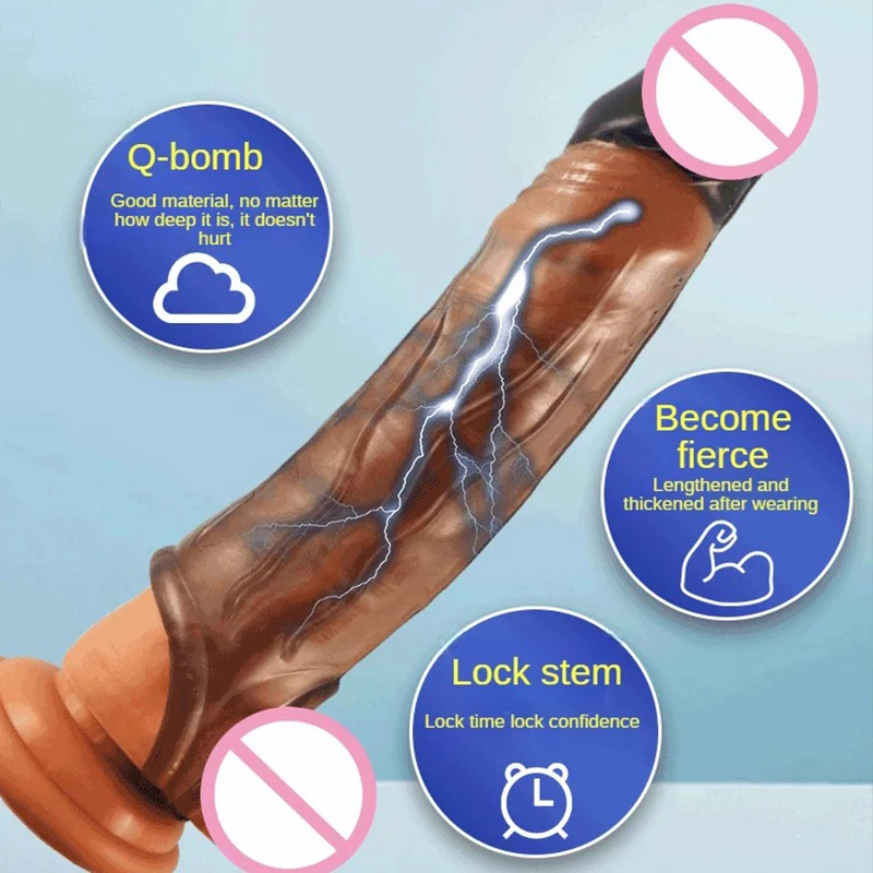 Reusable Penis Ring Enlargement Delay Ejaculation Condom Sex Toys For Men No Vibrator Women Bdsm Anal Clitoris Massager Sex Shop