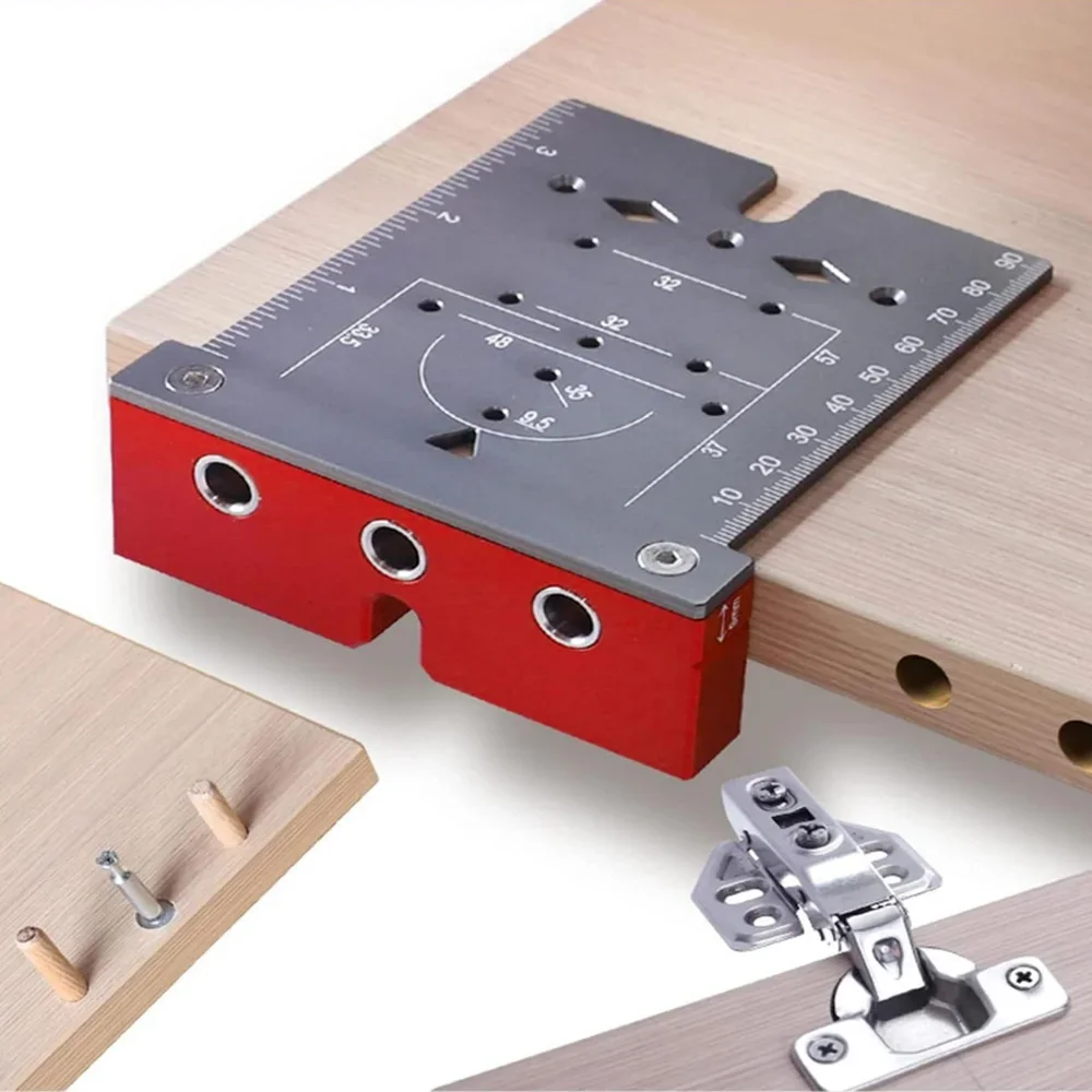 35mm Woodworking Hinge Hole Locator Punch Guide Limiting Frame, Adjustable Cabinet Hinge Drilling Positioning Tool