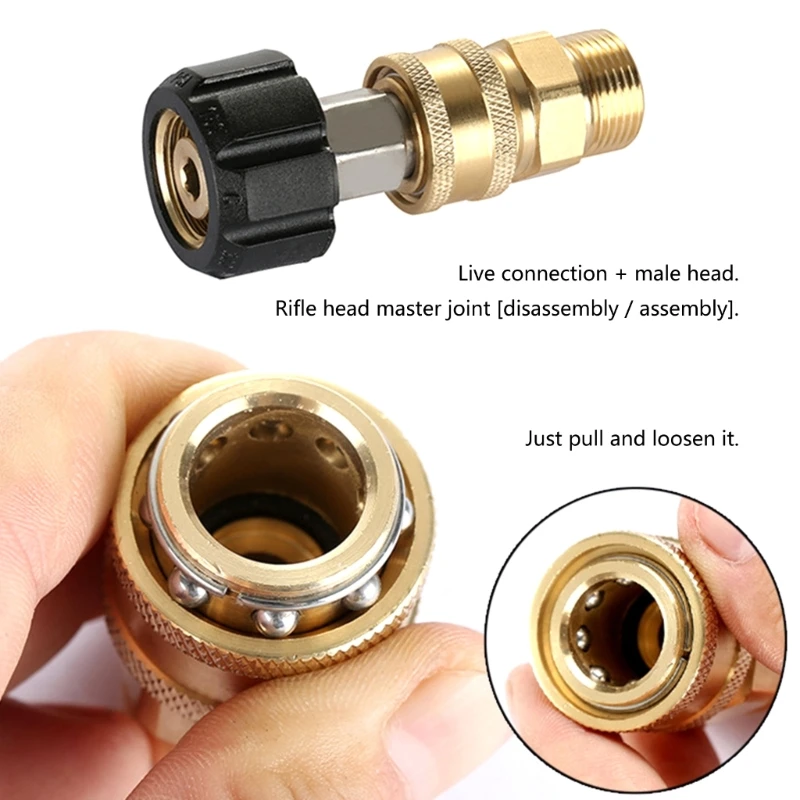 M22 14mm Quick Connector Pressure Washer Adapter Car Washing Garden Hose Tools Dropship