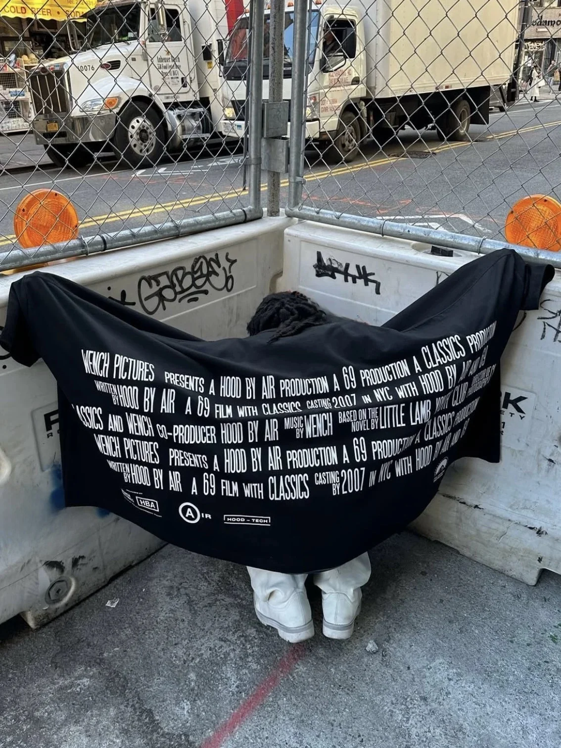 HBA Hood by Air YVL Style Asymmetrical Cut Short Sleeve T-Shirt Cotton Casual Summer Fashion Hoodie Printed Battle Letter