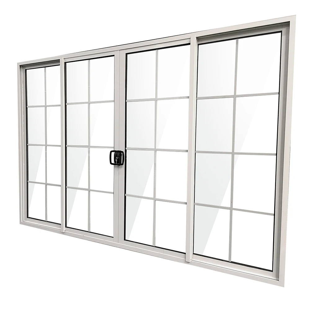 

Modern Strong Thermal Broken White Aluminium Narrow Frame Large Glass Double Glazed Sliding Doors for Villa Garden Outdoor