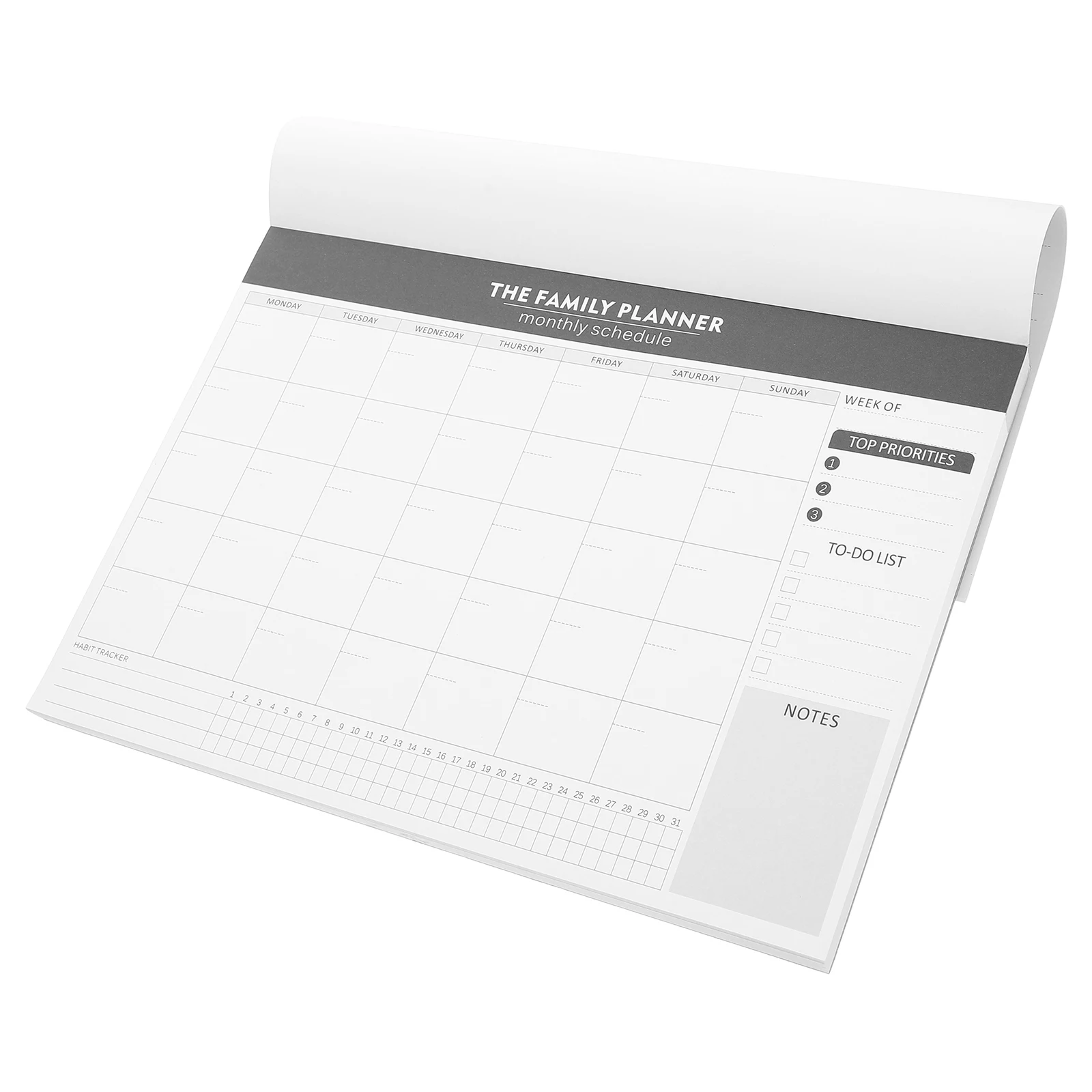 

Monthly Plan Notepad Daily Task Planner Memorandum Large Productivity Paper Checklist Student
