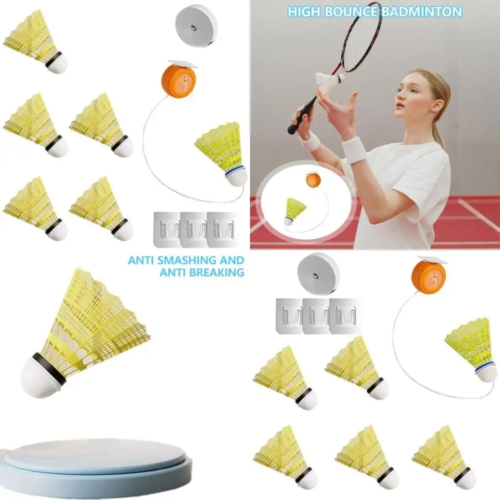 

R6FE Badminton Training Tool Badminton Single-Player Rebounds Trainer Enduring