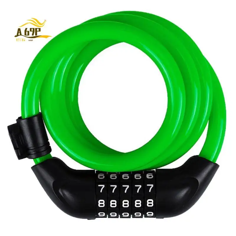 A69P-Bicycle Locks, Electric Bike Five-Digit Combination Locks, Mountain Bike Bar Wire Rings,