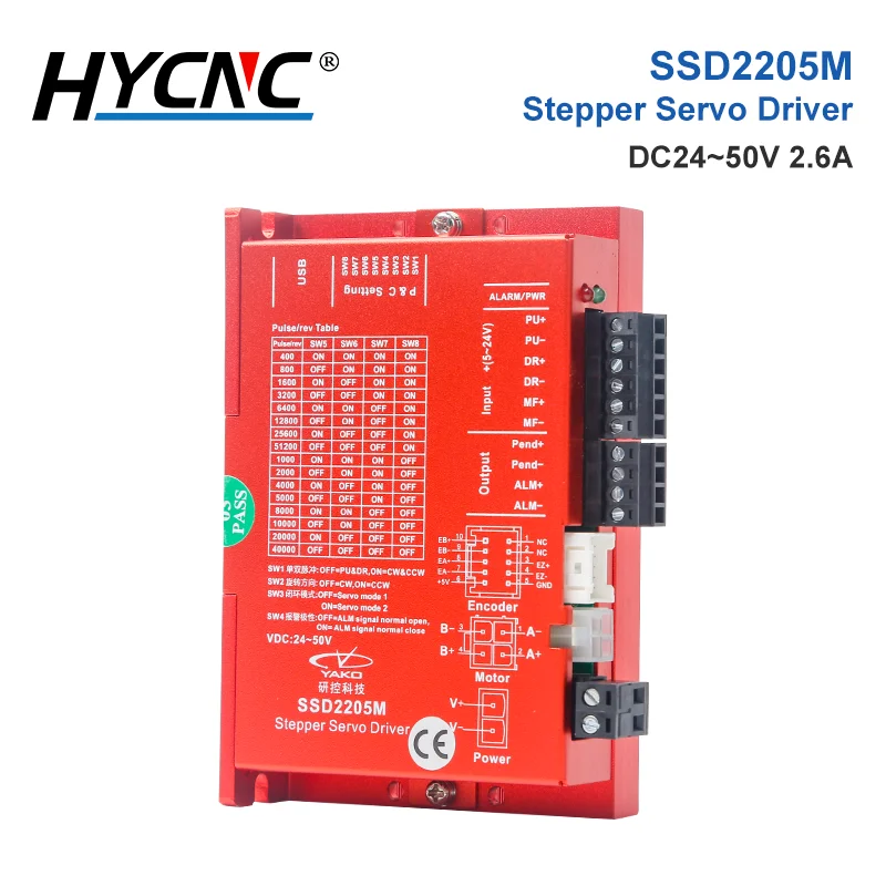 

YAKOTEC SSD2205M hybrid servo driver, DC24~50V 2.6A, can be used for high-precision processing on CNC milling machines