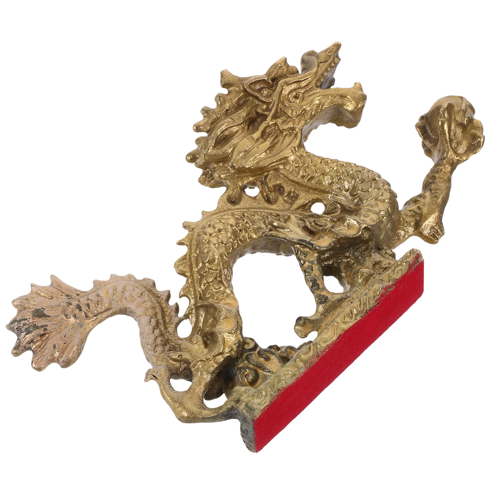 

Brass Zodiac Dragon Statue Delicate Table Ornament Compact Size Stable Desktop Decoration Brass Dragon Statues