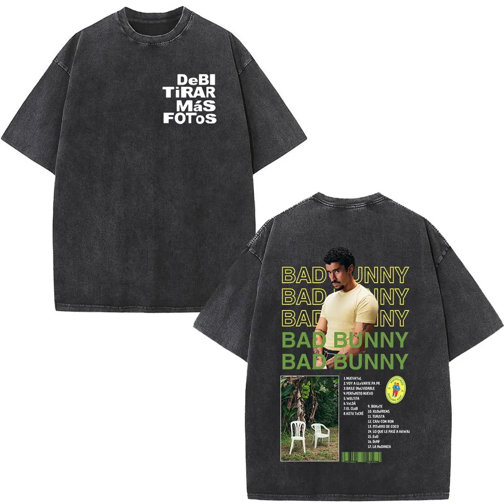 Black Vintage Bad Bunny Hip Hop T-Shirt Men Women