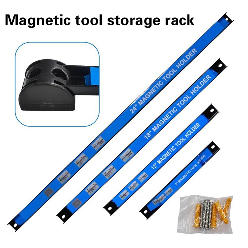 

Сверхмощный магнитный держатель для инструментов, металлический органайзер для стойки для инструментов для домашнего гаража и мастерской, 8,12,18,24 дюйма