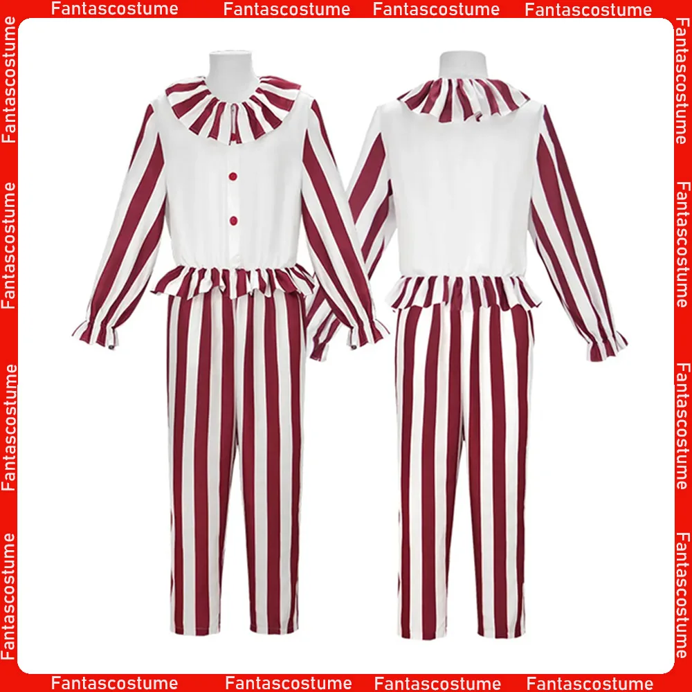 

2025 Movie The Clown Cosplay Flando Costume Cornfield Roleplay Disguise Bodysuit Outfits Halloween Carnival Fantasia Suit