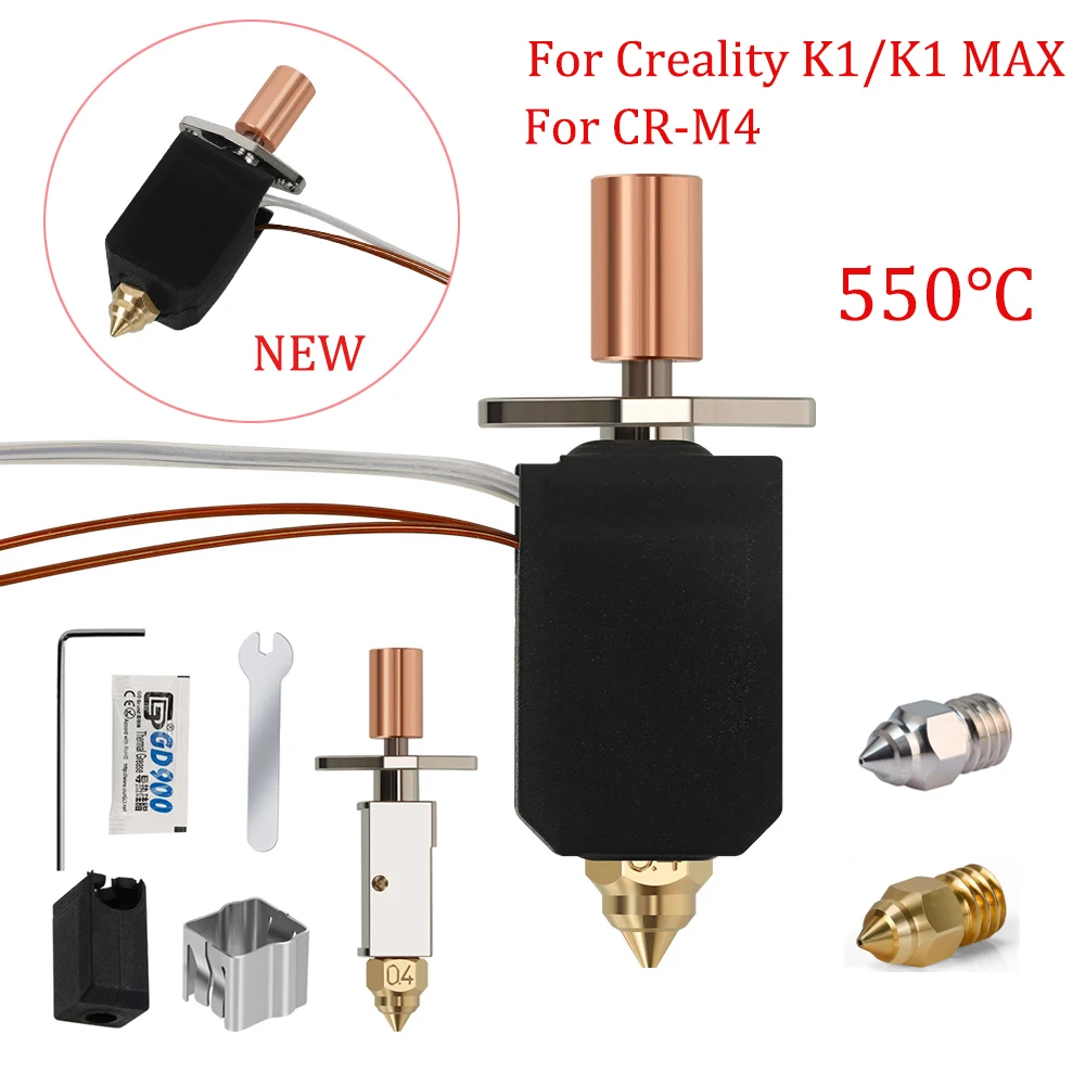 

For Creality Hotend CR-M4 K1 K1 Max Hotend Kit Ceramic Heating Block For Creality K1 Upgrade Hotend Nozzle Placted Copper