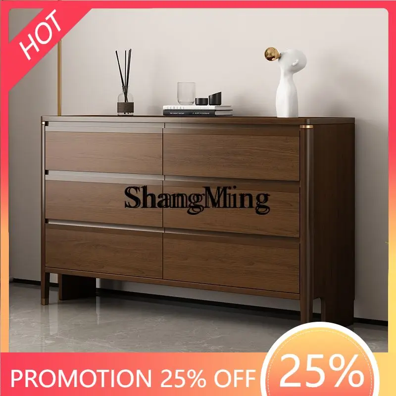 

SM Chinese-style all-solid wood five-bucket bedroom storage, bedside cabinet, drawer cabinet, multi-functional integration