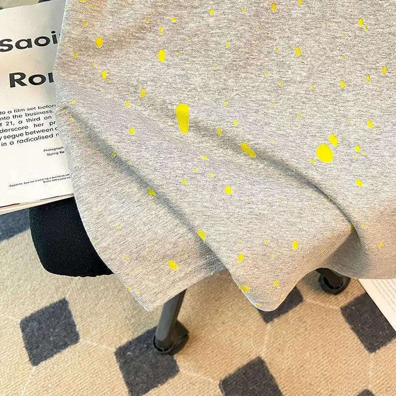 

Корейская уникальная винтажная футболка Distred Color Blo ort Sve, круглая мужская летняя модная повседневная футболка Ne