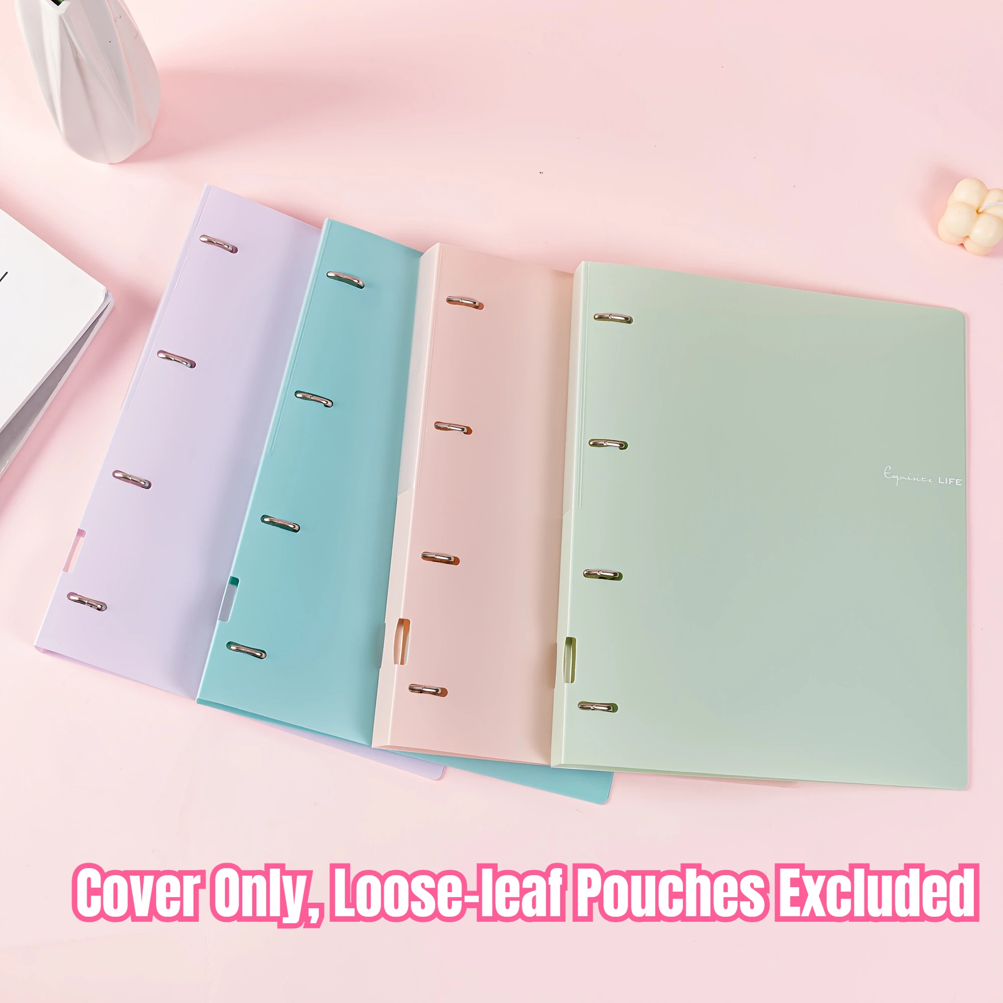 Morandi Color D-Ring Binder, Premium A4 File Folder, Smooth Operation, Sturdy Cover for Documents & Notes