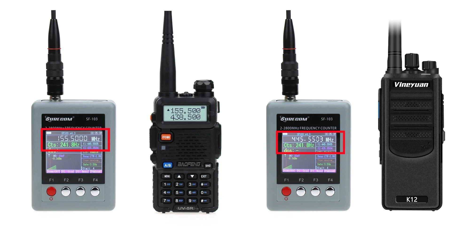 Nowy SURECOM SF-103 przenośny miernik częstotliwości Walkie Talkie miernik częstotliwości 2Gen 2MHz ~ 2.8GHz SF103 dla DMR/analogowe Radio