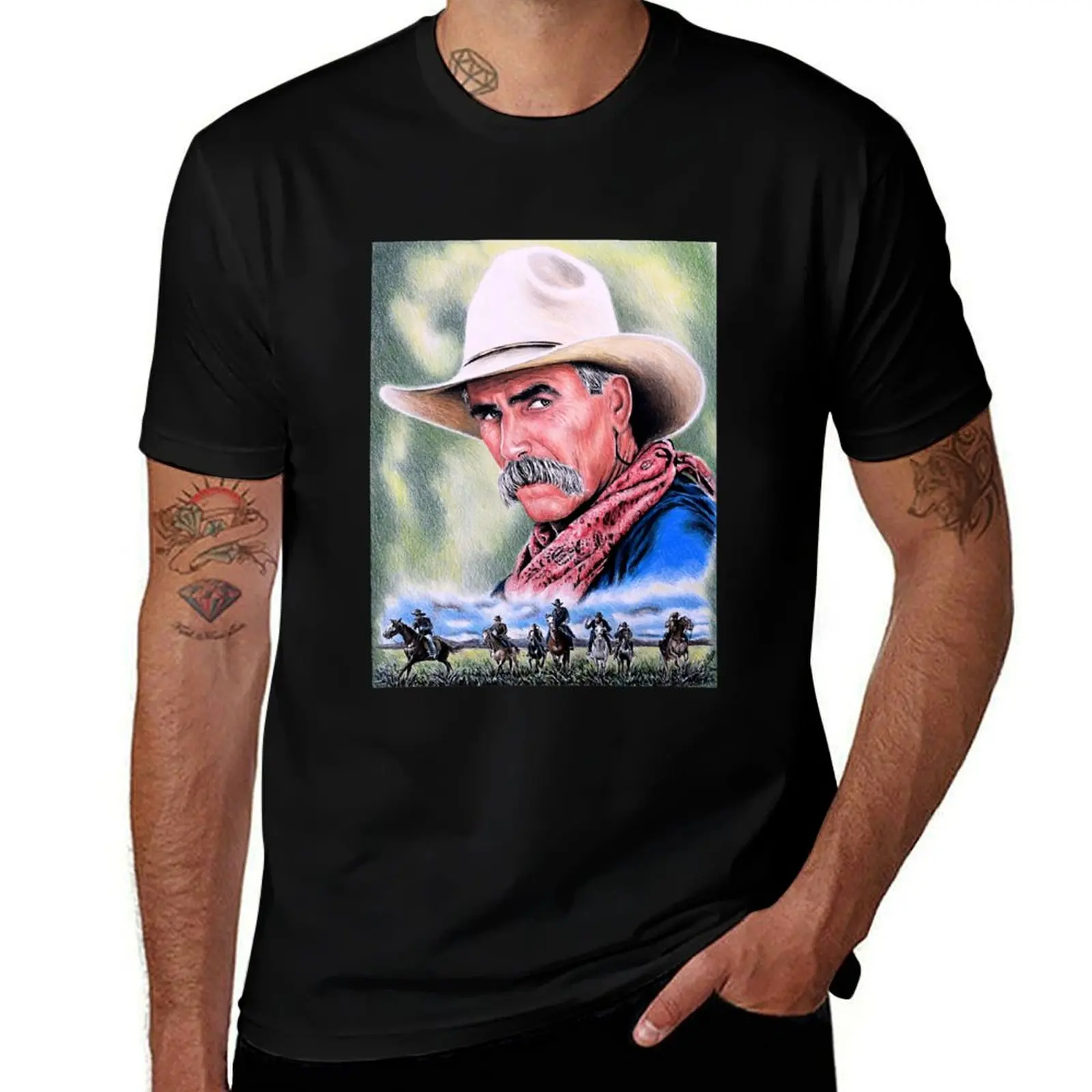 

Sam Elliot Actor Received Many National Awards Golden Globe Academy Cowboy Music T-Shirt Stylish Graphic Short Sleeve Top