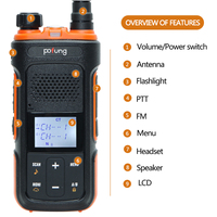 POFUNG UV-11R Walkie Talkie Type-C Change Wireless Copy Frequency UHF VHF 128CH NOAA 1500mAh Ham Radio For Camping Hunting