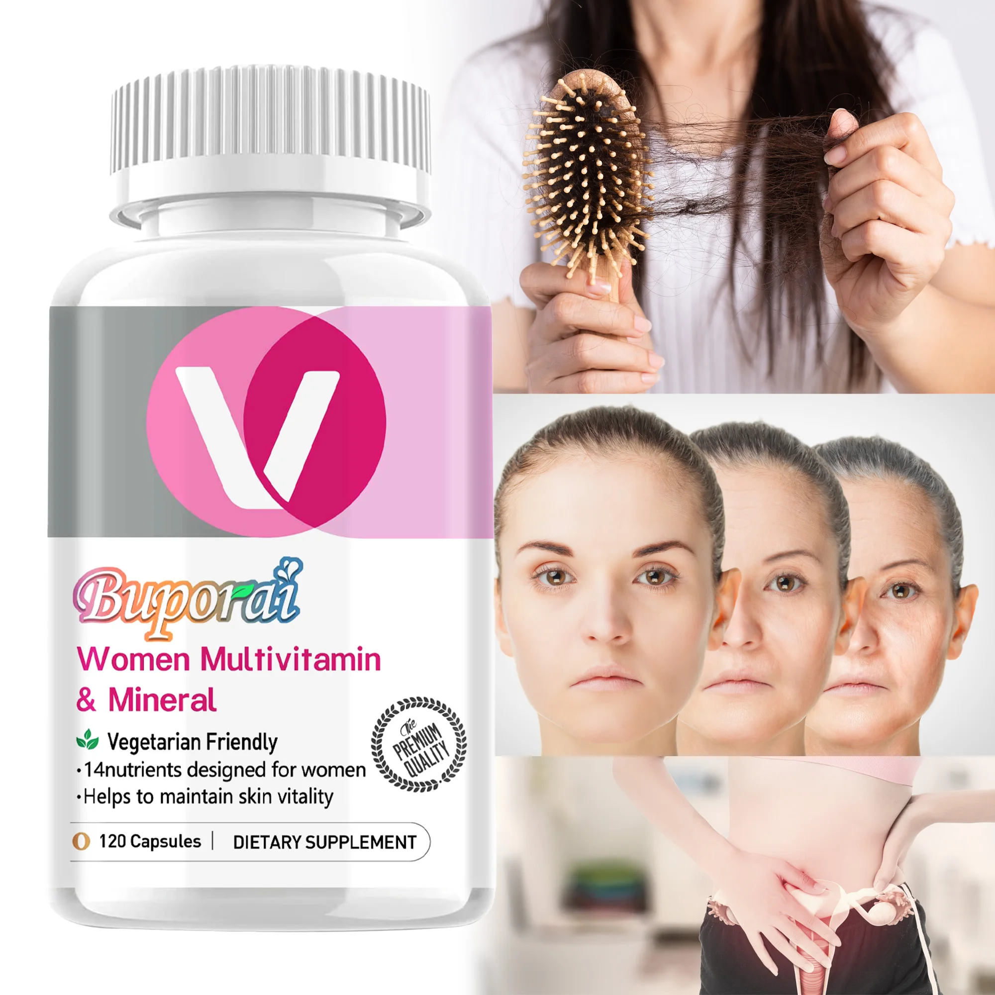

Women's Multivitamin & Mineral - Antioxidant, Helps Improve Blood Circulation,Immunity and Focus,Support Bone, Skin Health