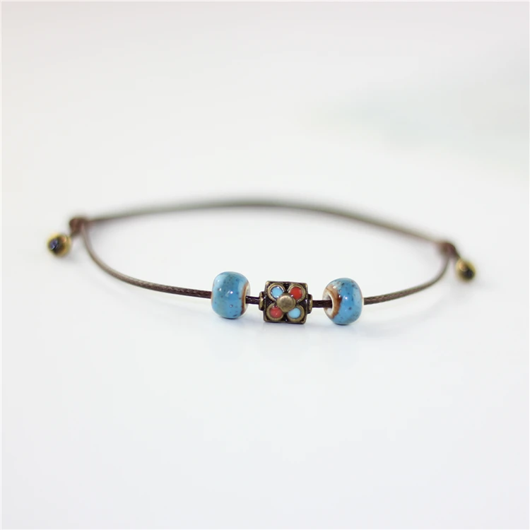 National Wind Restoring Ancient Ways Is The High Temperature Glaze Ceramic Handmade Trinkets Women\'s Fashion  Bracelets #1737