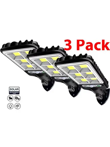 1/2/3PCS Outdoor Solar Wall Lights 117/108LED Motion Sensor Bright Flood Street Lights with 3 Modes for Outdoor Garage Yards