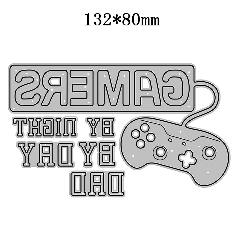 2022 New Gamepad Gamers Word Metal Cutting Dies for Scrapbooking Paper Craft and Card Making Embossing Decor No Stamp