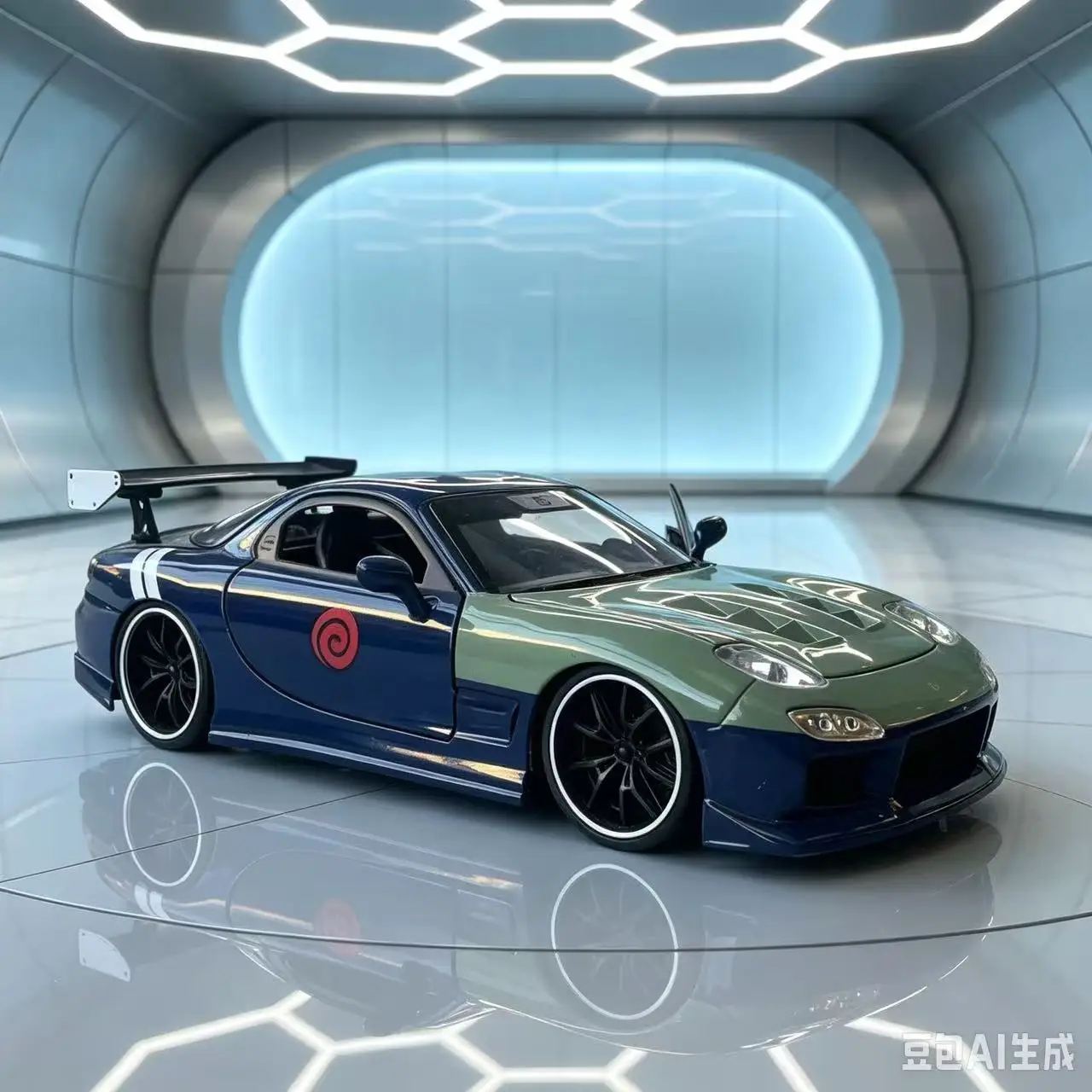 Jada 1:24 Mazda RX-7 car model, a children's toy, a collectible decorative item, an exquisite birthday gift for your boyfriend