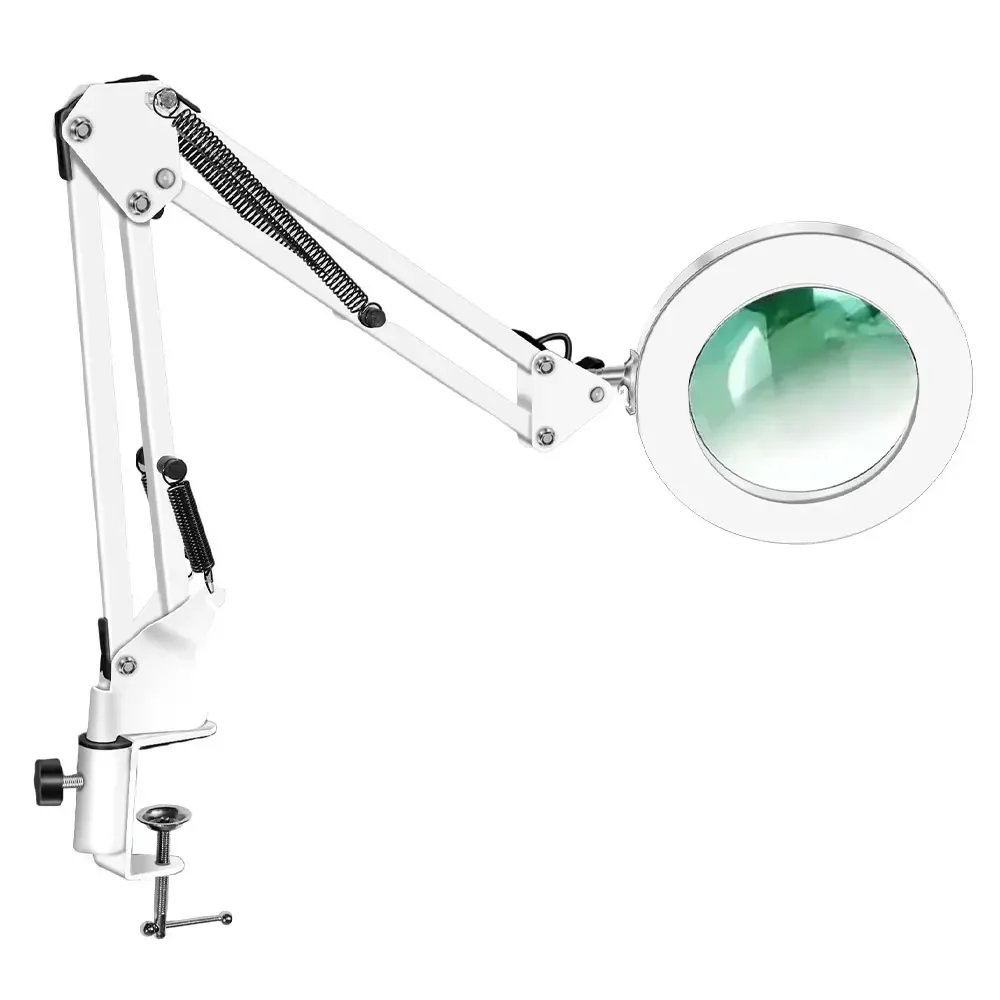 Vergrößerungsglas mit 72 LEDs, 10-fache Vergrößerung, USB, 3 Farben LED-Beleuchtung, NEU für Lötkolben-Reparatur/Tischlampe/Hautpflege – Detail 7