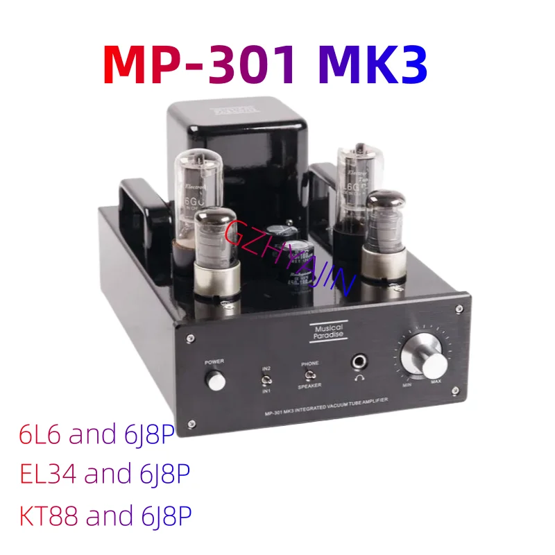 Musical Paradise MP-301 MK3 Mini Tube Amplifier with Headphone Output (Deluxe) 6L6+6J8P 6L6 EL34 KT88 Single-ended Class A Tube