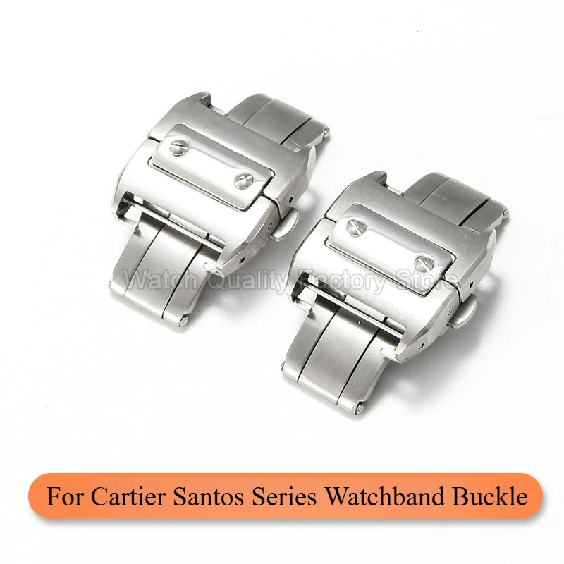 For Cartier Santos 100 Watchband Buckle 18 21mm Color Stainless Steel Clasp Anti Rust Stable Structure for Long Term Use