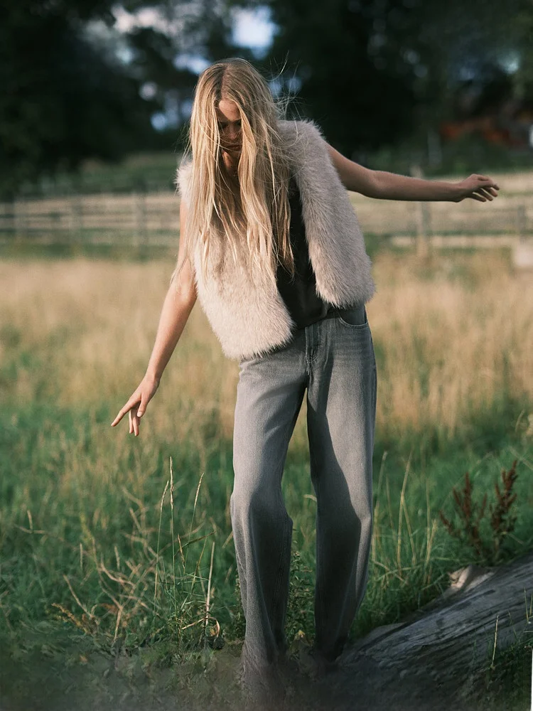

Женские джинсы с высокой талией и широкими штанинами, повседневные женские джинсы прямого кроя в стиле ретро, зимние длинные брюки от H&M 087889, хлопковый материал