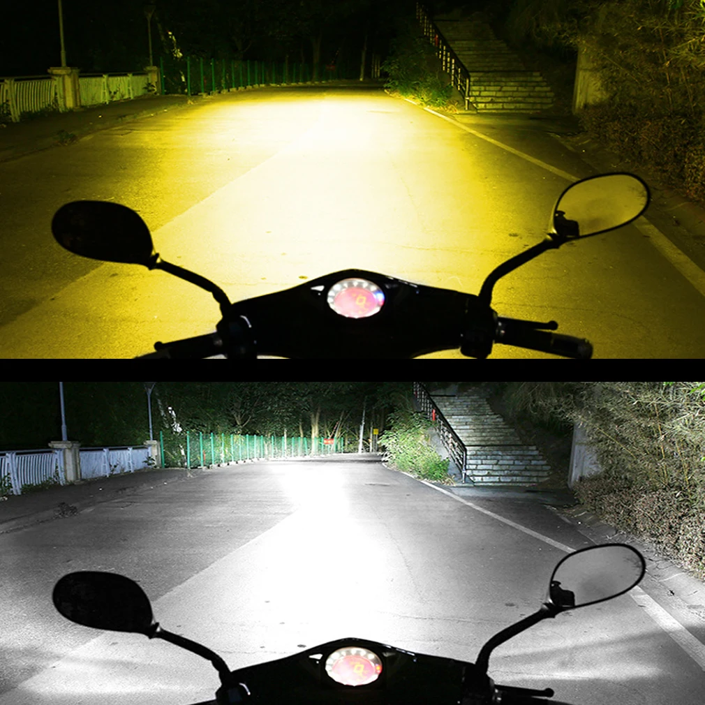 Bombillas LED para faro delantero de motocicleta, lámpara Hi Lo, H4, BA20D, P15D, H6, CSP, blanco, amarillo, accesorios para Scooter, cc 12V