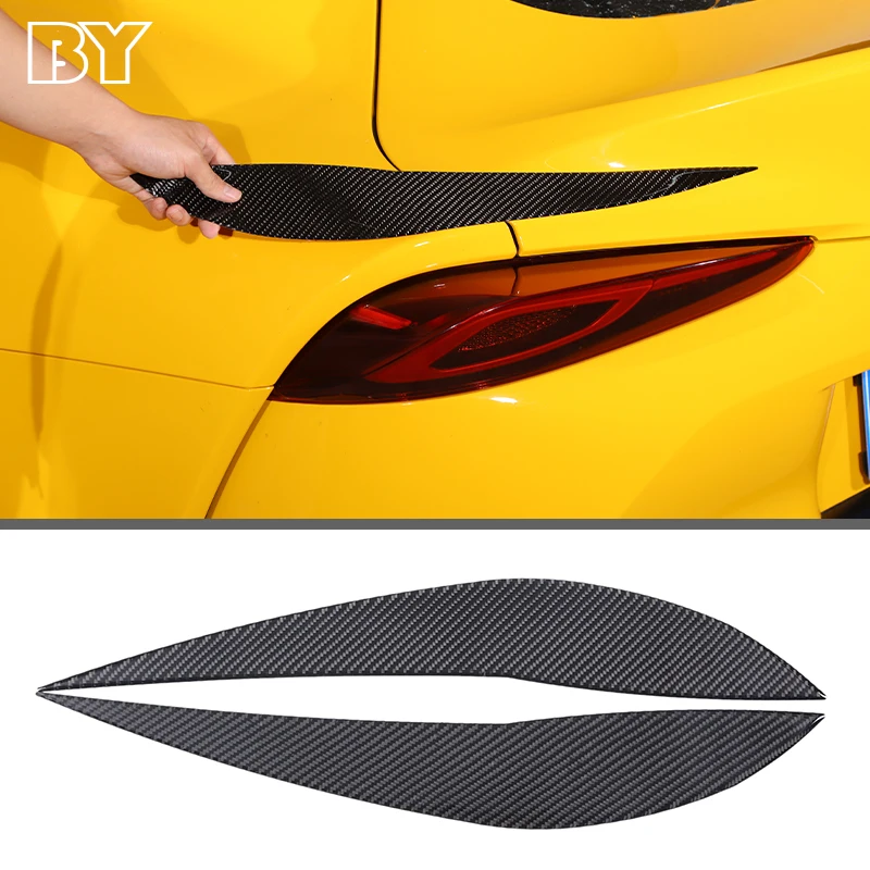 

2pcs For Toyota GR Supra A90 2019-2022 Soft Carbon Fiber Car Accessories Taillight Light Eyelid Eyebrow Stickers Cover Trim