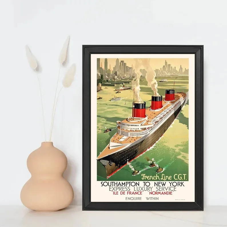 Cunard Line Titanic Express Luxury Holiday Cruises Vintage Travel Ship Poster Canvas Painting Wall Art Pictures Home Room Decor