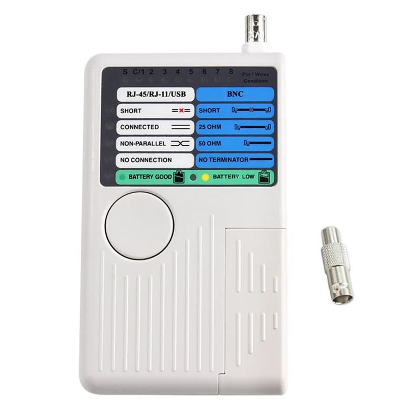 -AT52 جهاز اختبار كابل الشبكة الاحترافي متعدد الوظائف 4 في 1 RJ45/RJ11/USB/BNC LAN كابل Cat5 Cat6 جهاز اختبار الأسلاك