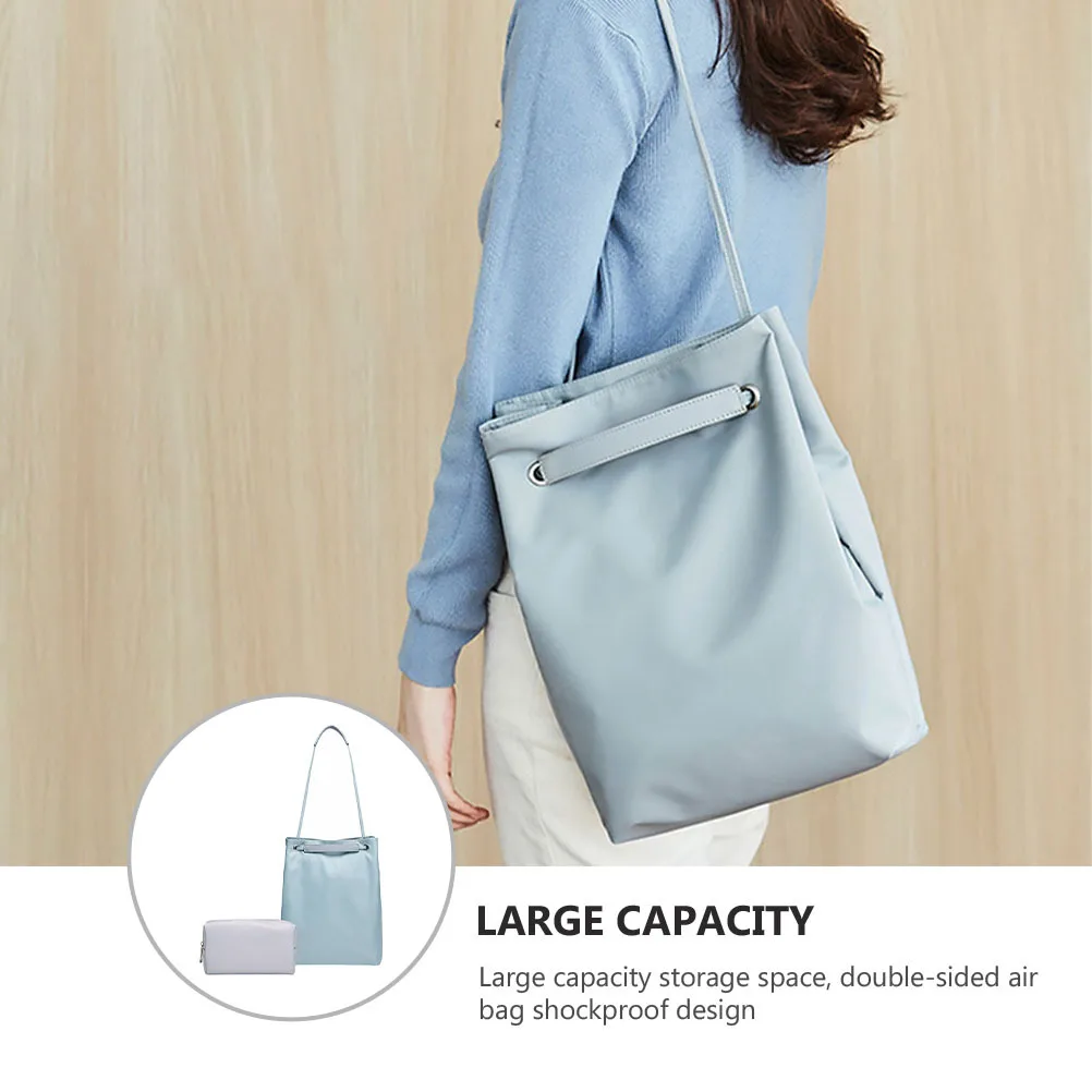 

2Pcs Computer Carrying Tote Business Laptop Bag Large Capacity Water Resistant Oxford Fabric Lightweight Portable Shockproof