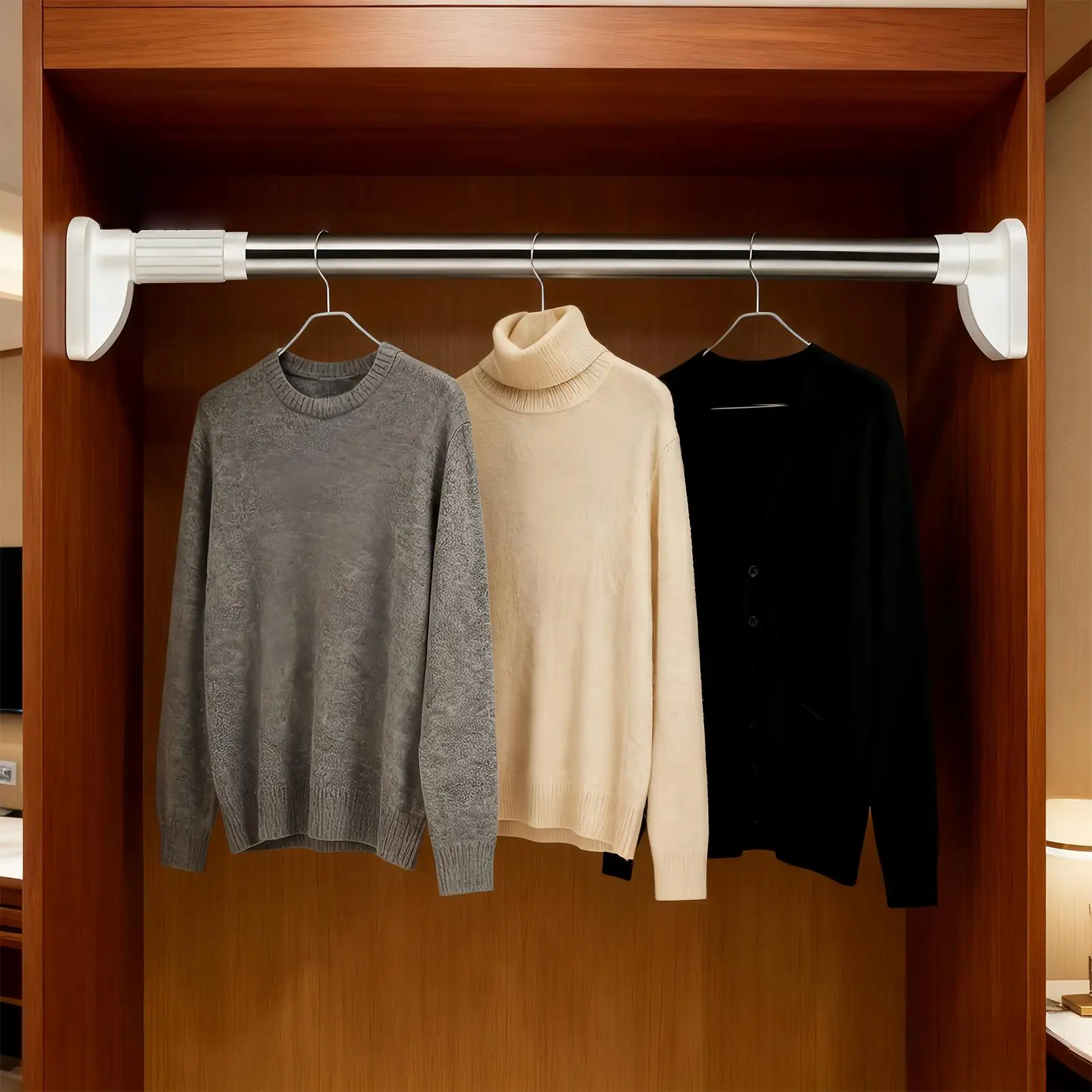 Clothes Rod For Closet Telescopic Shelf Stainless Steel Pole Rods For Closet For Clothes For Laundry Drying Coat Wardrobe