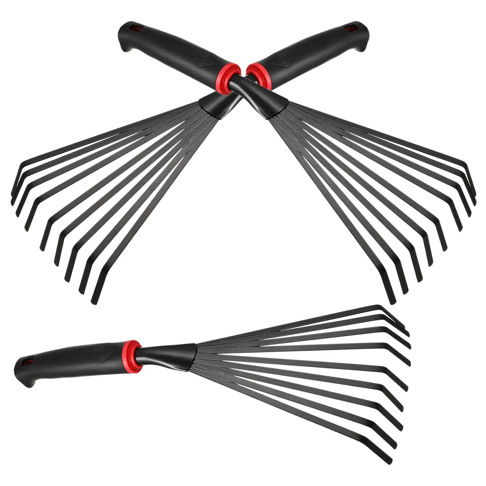 3Pcs Horticultural Tool Set Compact Mini Garden Rake Iron Hand Rake for Weeds Removal Soil Aeration Flower Garden Tool Set