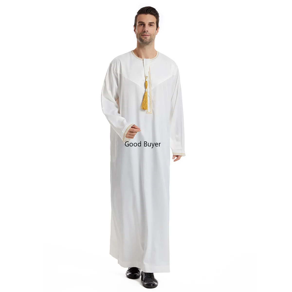 卸売 OEM 新デザインプラスサイズメンズローブ伝統的なイスラム服ドバイアラブエスニックドレスとアクセサリー